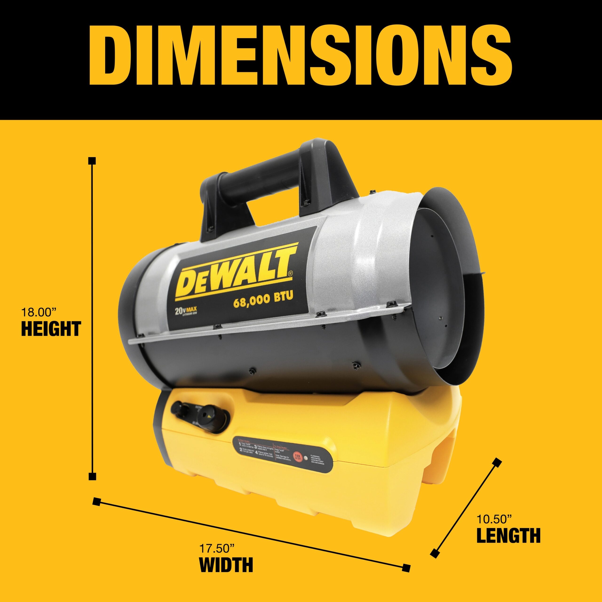 DEWALT 68000 BTU Outdoor Portable Forced Air Propane Heater DXH70CFAVH At Lowes