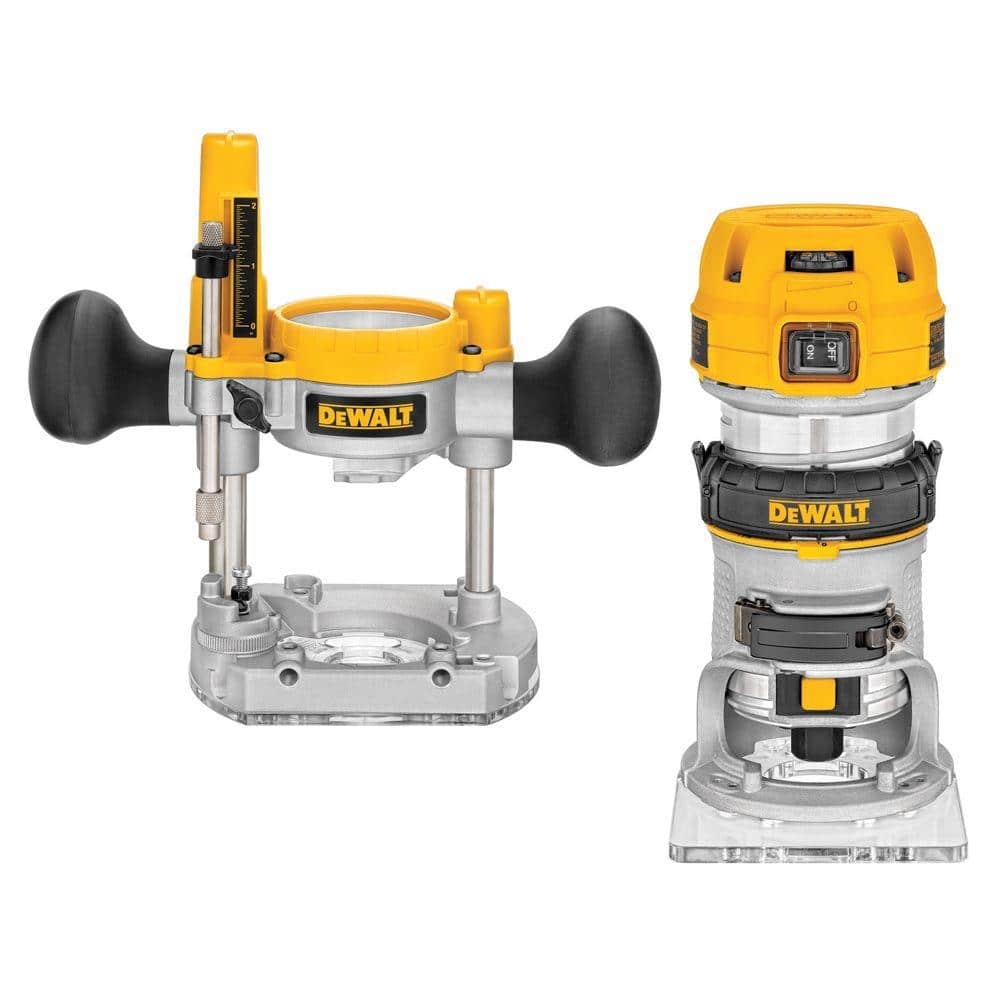 DEWALT 7 Amp Corded 1 1 4 Horsepower Compact Router With Plunge Base And Bag DWP611PK The Home Depot