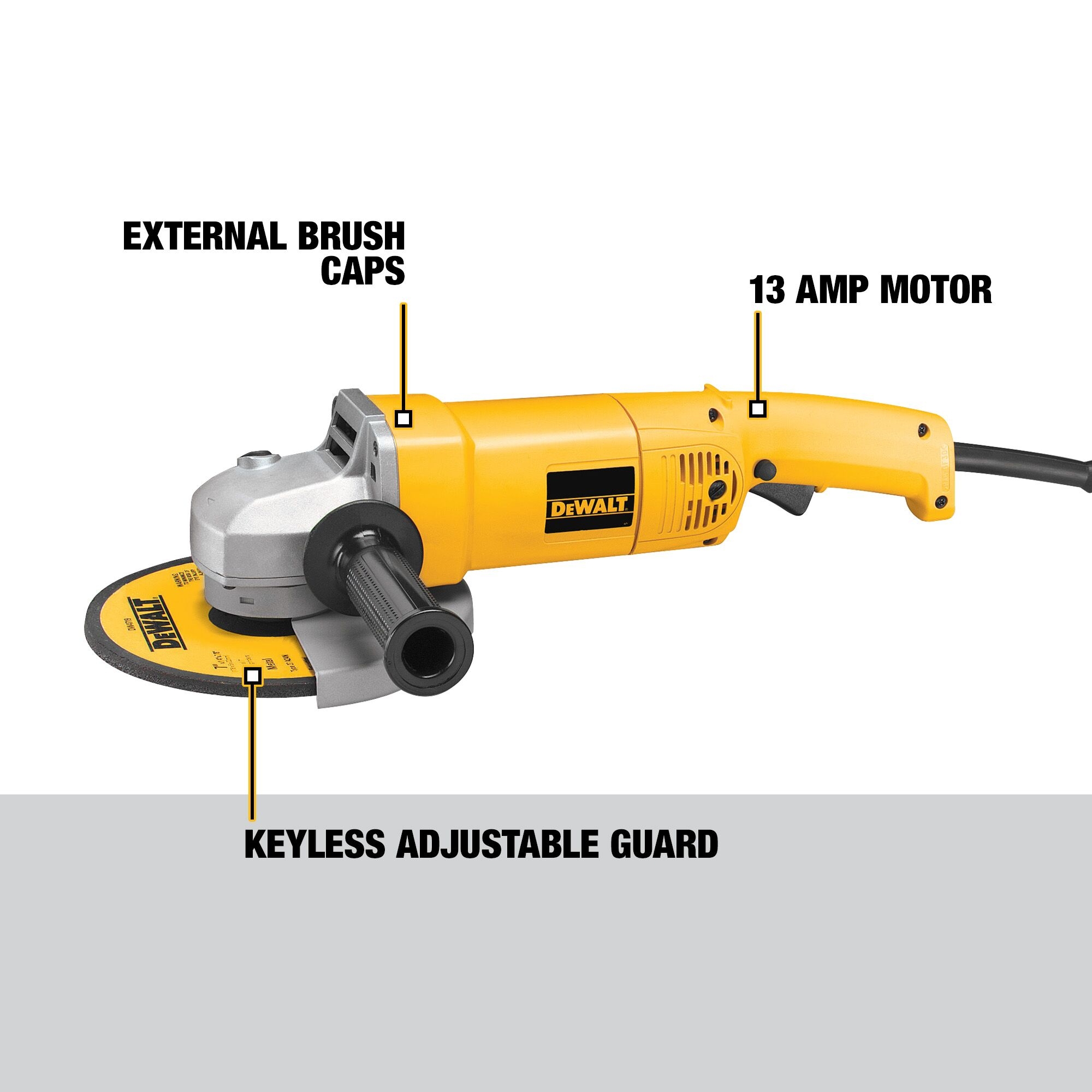 DEWALT 7 in 13 Amps Trigger Switch Corded Angle Grinder DW840 At Lowes