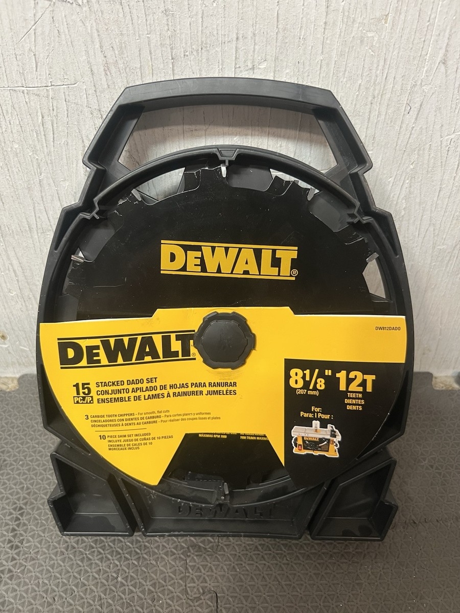 DEWALT 8 12 Tooth Carbide Dado Miter Table Saw Blades 15pc Set DW812DADO 