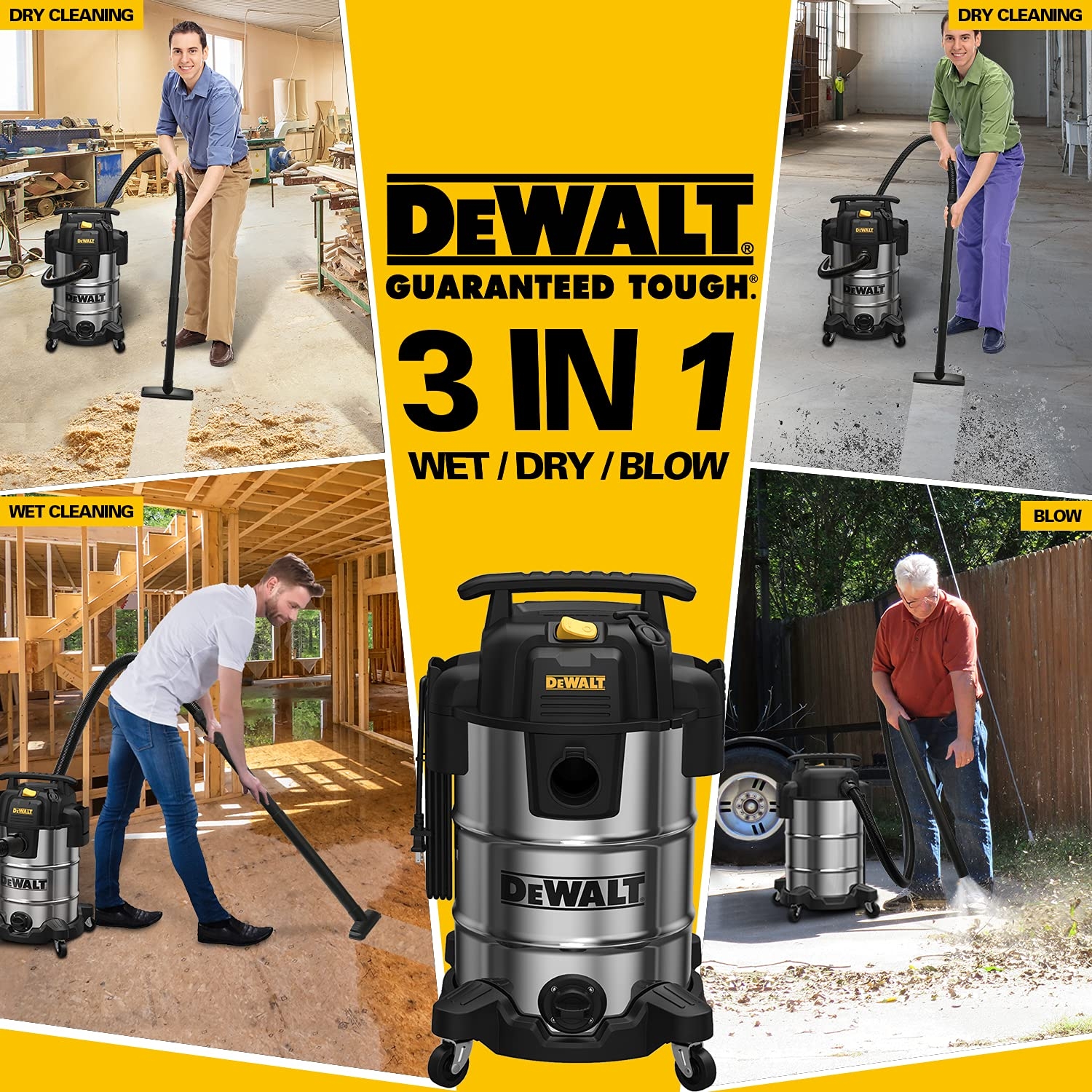 DEWALT 8 Gallon Wet Dry Vacuum Bundle With POWERTEC 2 1 2 Inch 