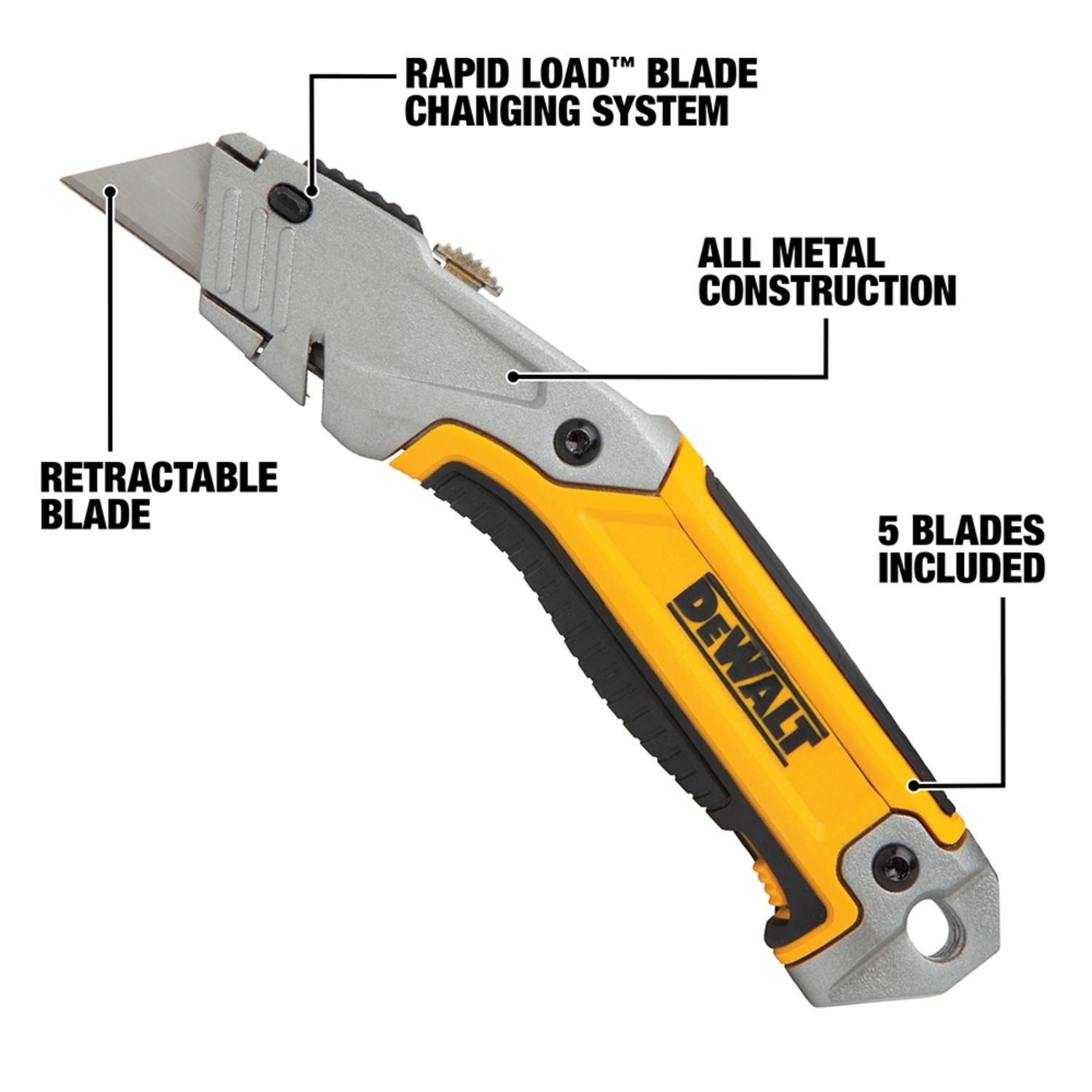 DeWalt 9 1 4 In Retractable Utility Knife Black Yellow 1 Pk Stine Home Yard The Family You Can Build Around 
