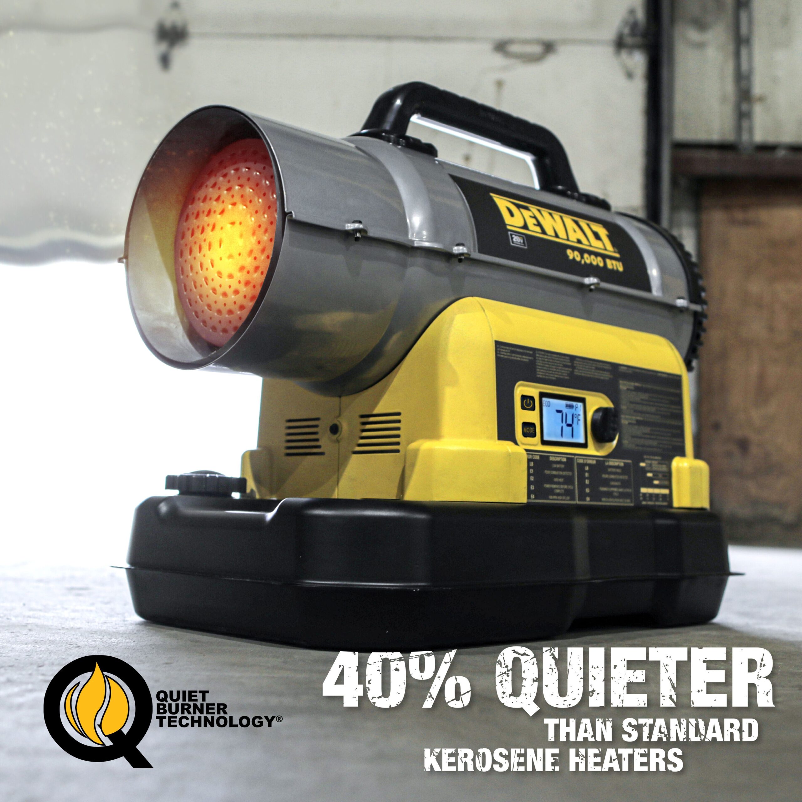 DEWALT 90000 BTU Forced Air Indoor Outdoor Kerosene Heater