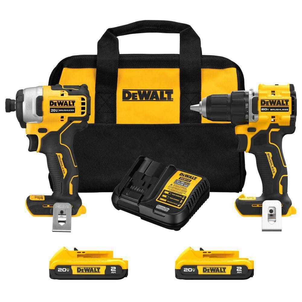 DEWALT ATOMIC 20 Volt MAX Lithium Ion Cordless Combo Kit 2 Tool With 2 2 0Ah Batteries Charger And Bag DCK225D2 The Home Depot