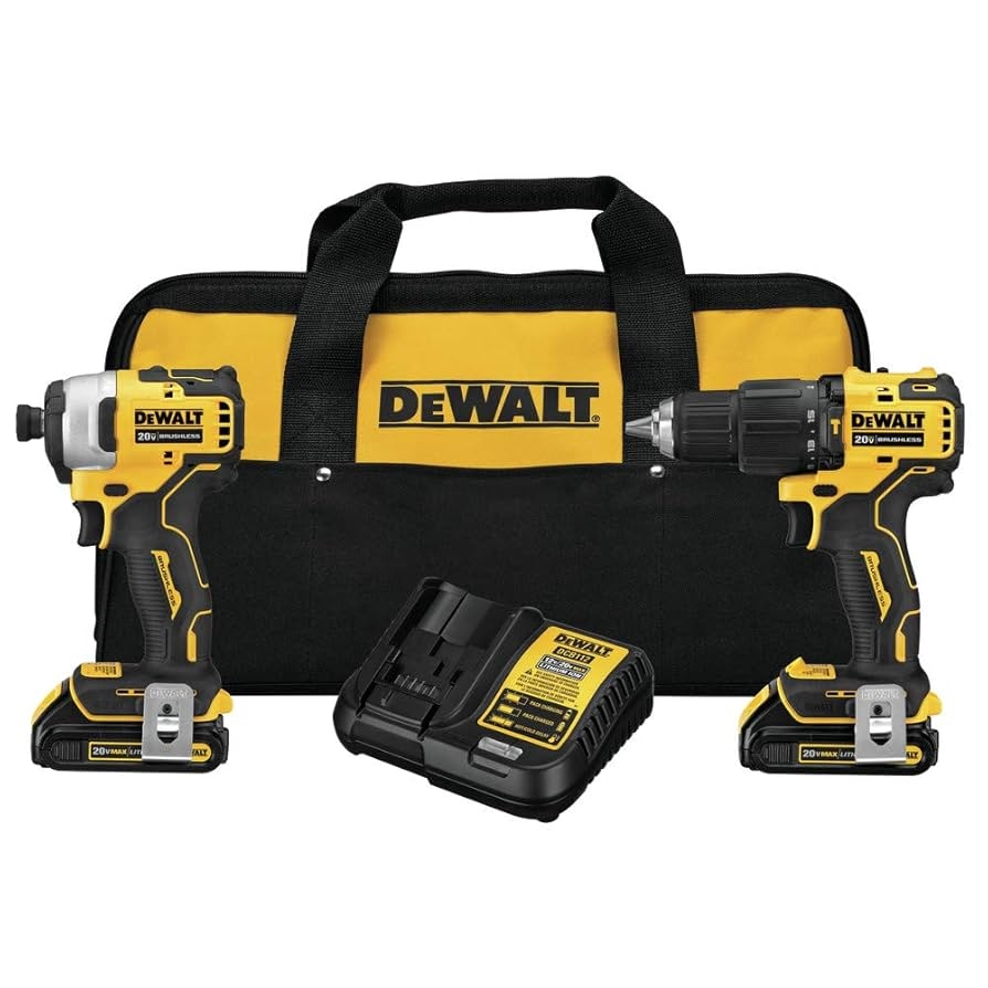 DEWALT ATOMIC 20V MAX Combo Kit With Hammer Drill U0026 Impact Driver 2 Tool DCK279C2 Amazon