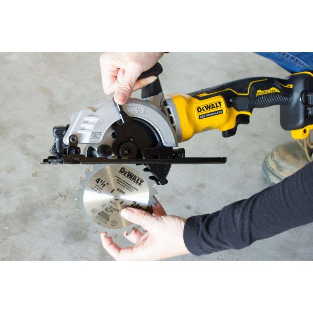 DEWALT ATOMIC 20V MAX Cordless Brushless 4 1 2 In Circular Saw Tool Only With 20V MAX Compact Lithium Ion 2 0Ah Battery Pack Discounttoday