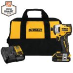 DEWALT ATOMIC 20V MAX Cordless Brushless Compact 1 4 In Impact Driver 1 20V 1 3Ah Battery Charger And Bag DCF809C1 The Home Depot