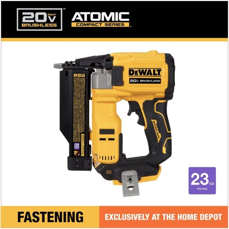 DEWALT ATOMIC 20V MAX Lithium Ion Cordless 23 Gauge Pin Nailer Tool Only DCN623B The Home Depot