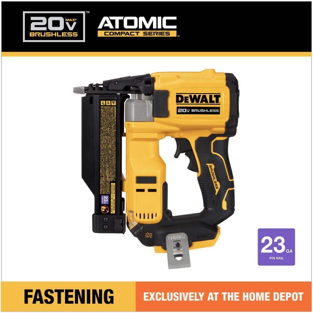 DEWALT ATOMIC Pin Nailer 23 Gauge 20V MAX Li Ion Brushless Cordless Tool Only 885911658003 EBay