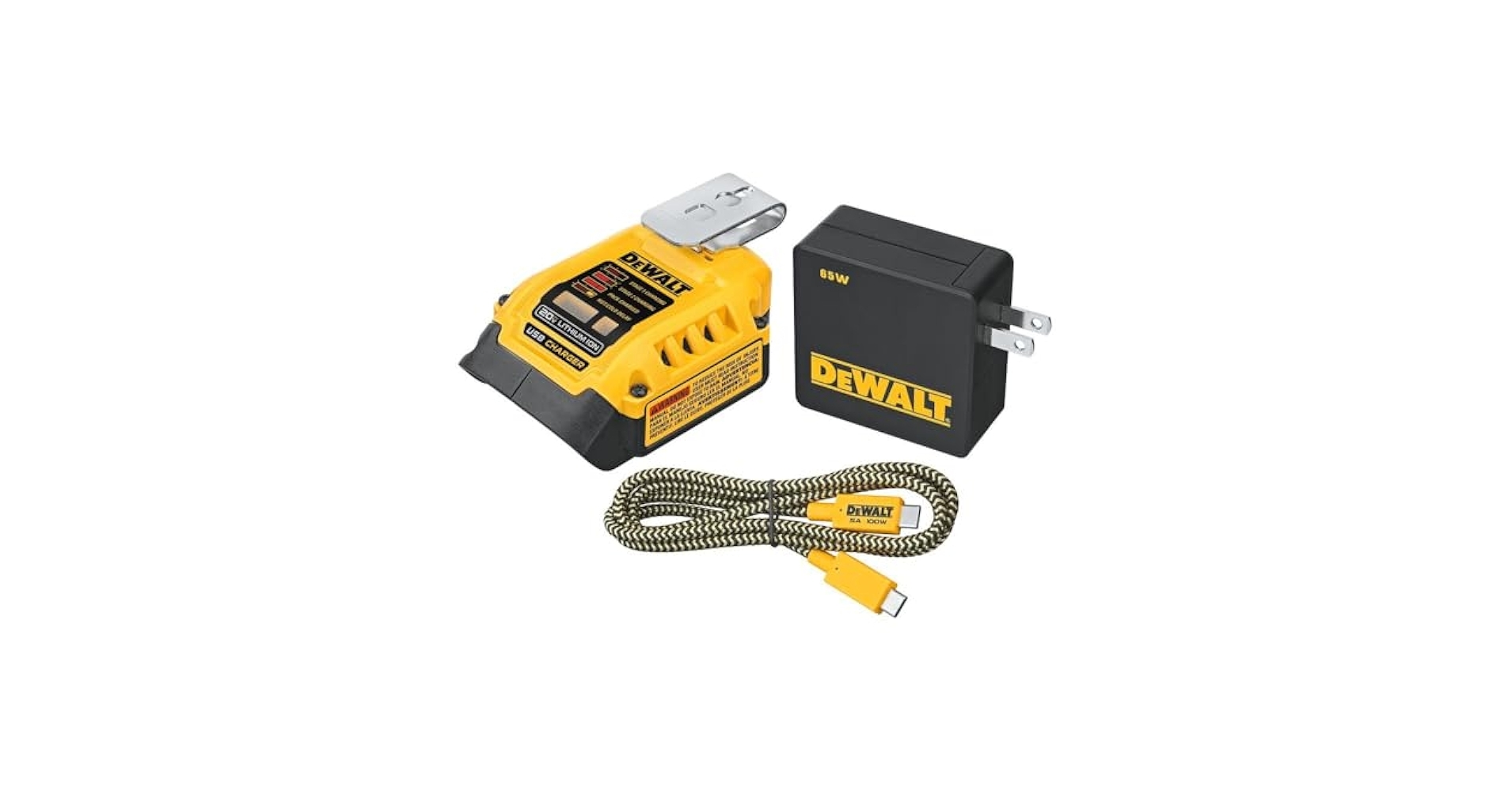DEWALT Battery Charger And USB Wall Charging Kit DCB094K 