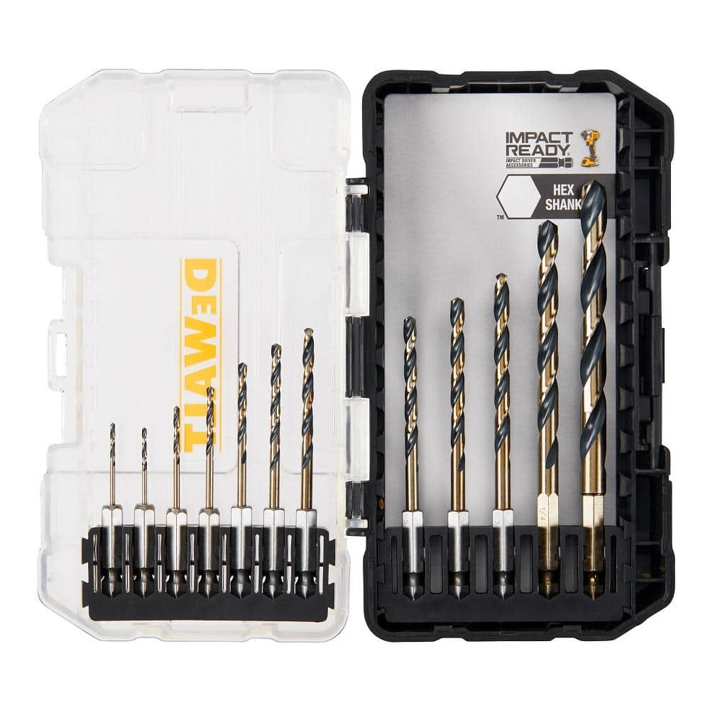 DeWalt Black And Gold Impact Ready Metal Drill Bit Set 12 Piece 
