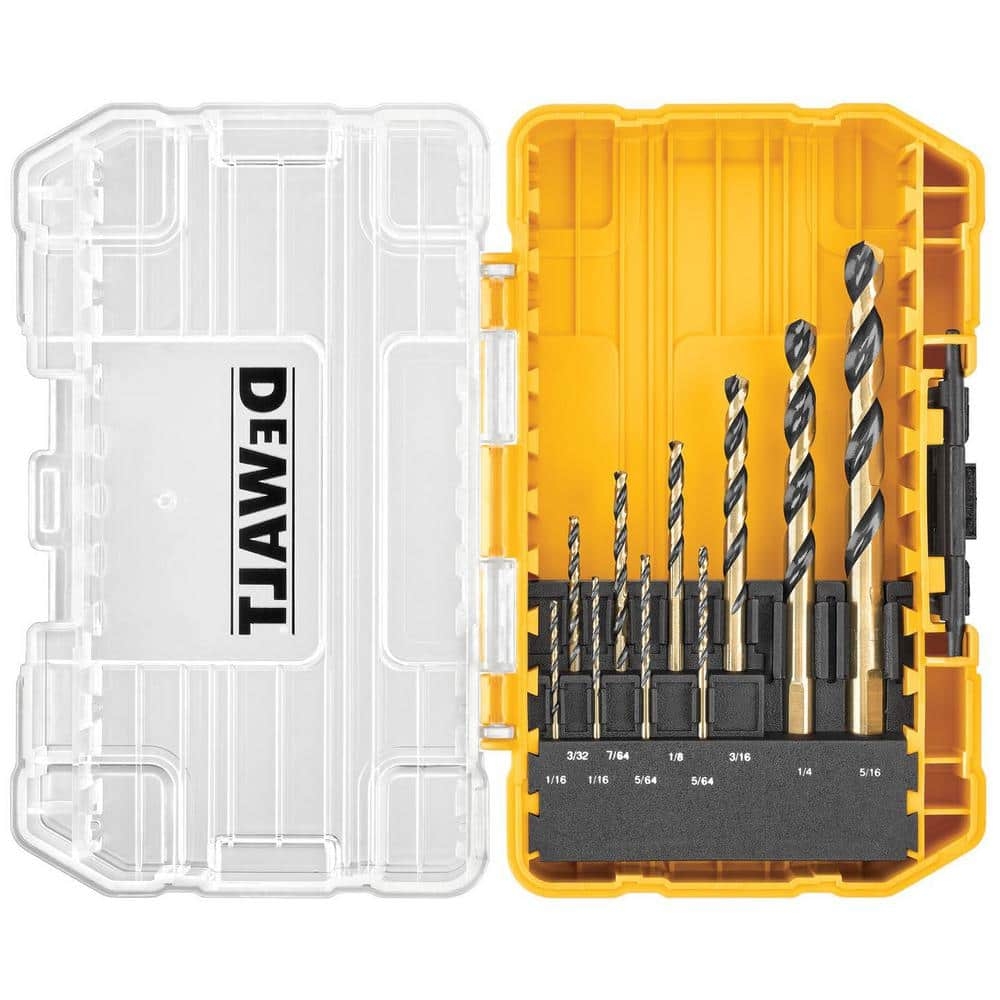 DEWALT Black And Gold Twist Drill Bit Set 10 Piece DWA1180 The Home Depot
