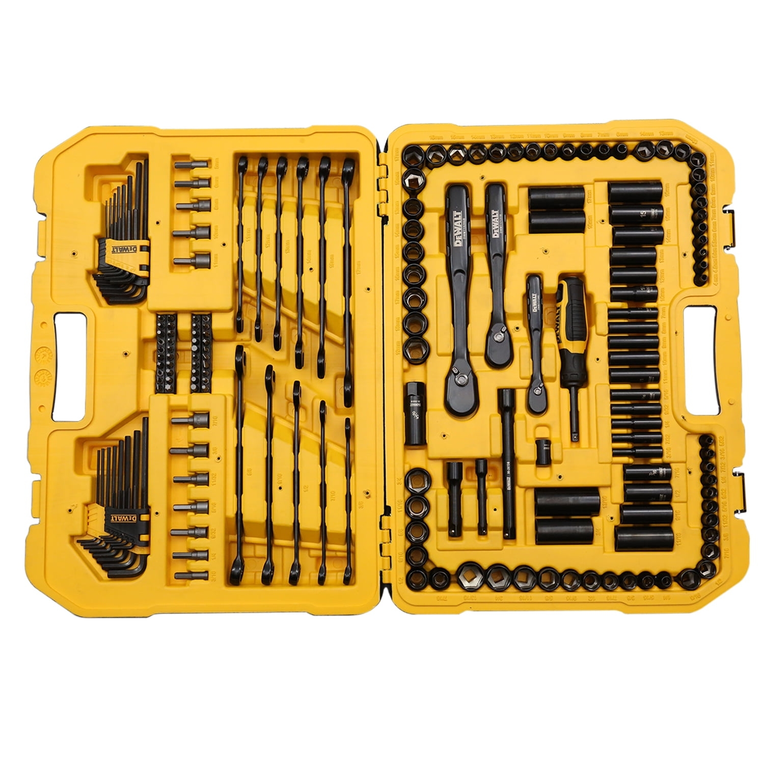 Dewalt Black Chrome 181 piece Mechanics Tool Set Sockets Wrenches Ratchets Walmart