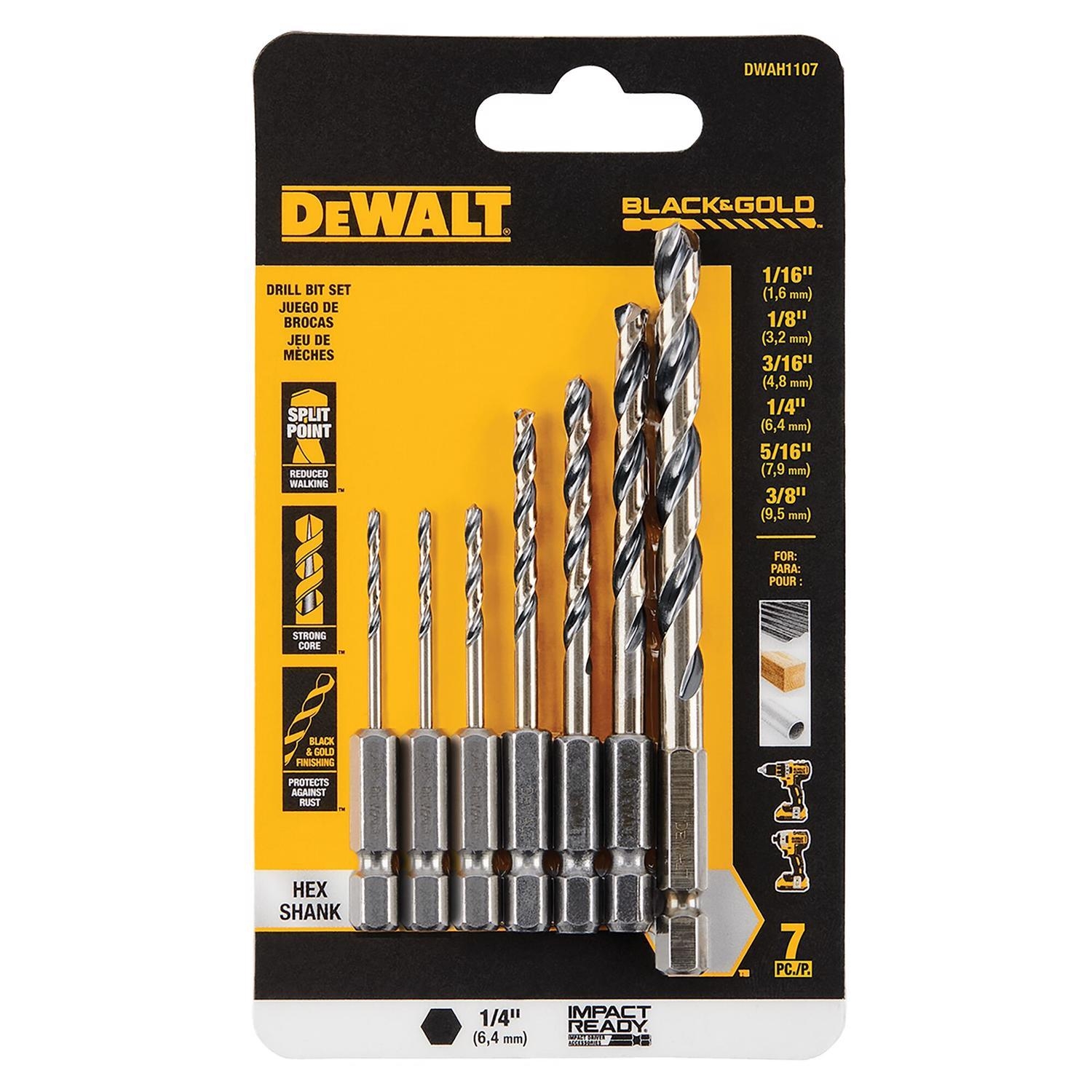 dewalt black and gold drill bits