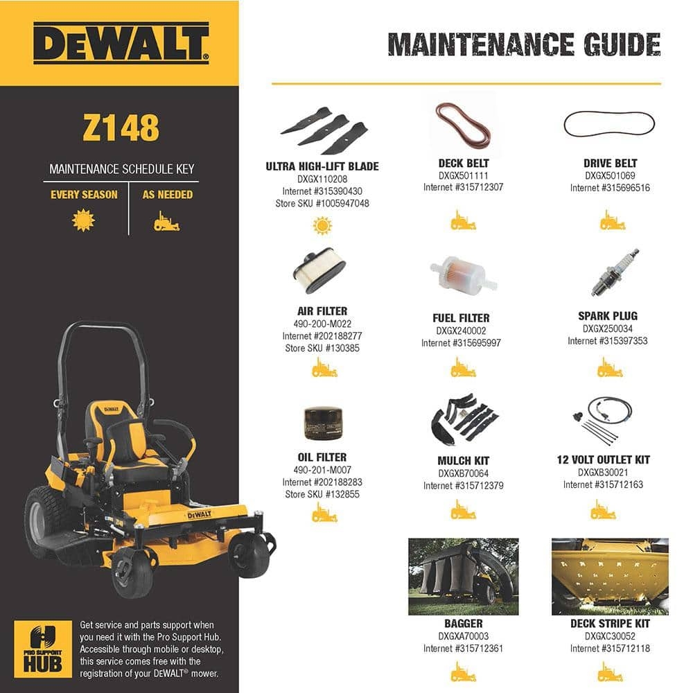 Dewalt Brandclub Z148 Commercial 48 In 23 HP Kawasaki V Twin FR691v Series Engine Dual Hydrostatic Gas Zero Turn Lawn Mower