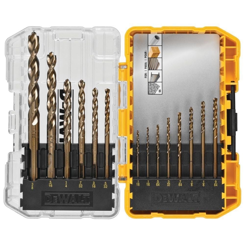 DEWALT Cobalt Alloy Steel Drill Bit Set With Pilot Point 14 Piece DWA1240 Amazon