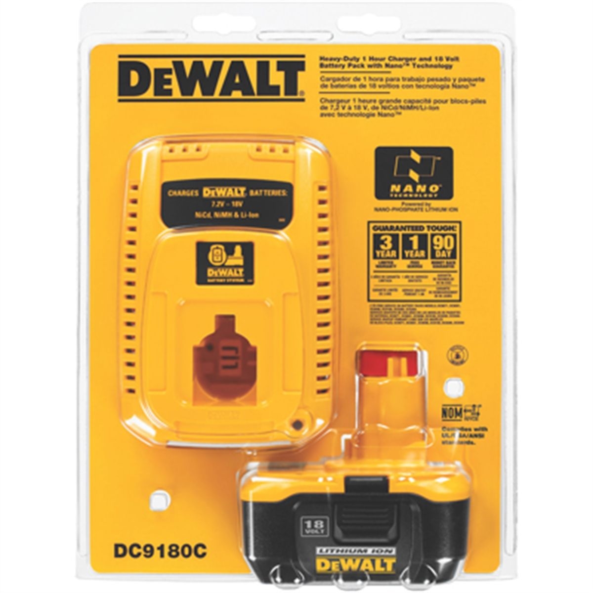 DeWALT DC9180C DeWALT DC9180C 1 Hour Charger And 18V XRP Li Ion Battery 1 Hour Charger And 18V XRP Li Ion Battery DW DWT