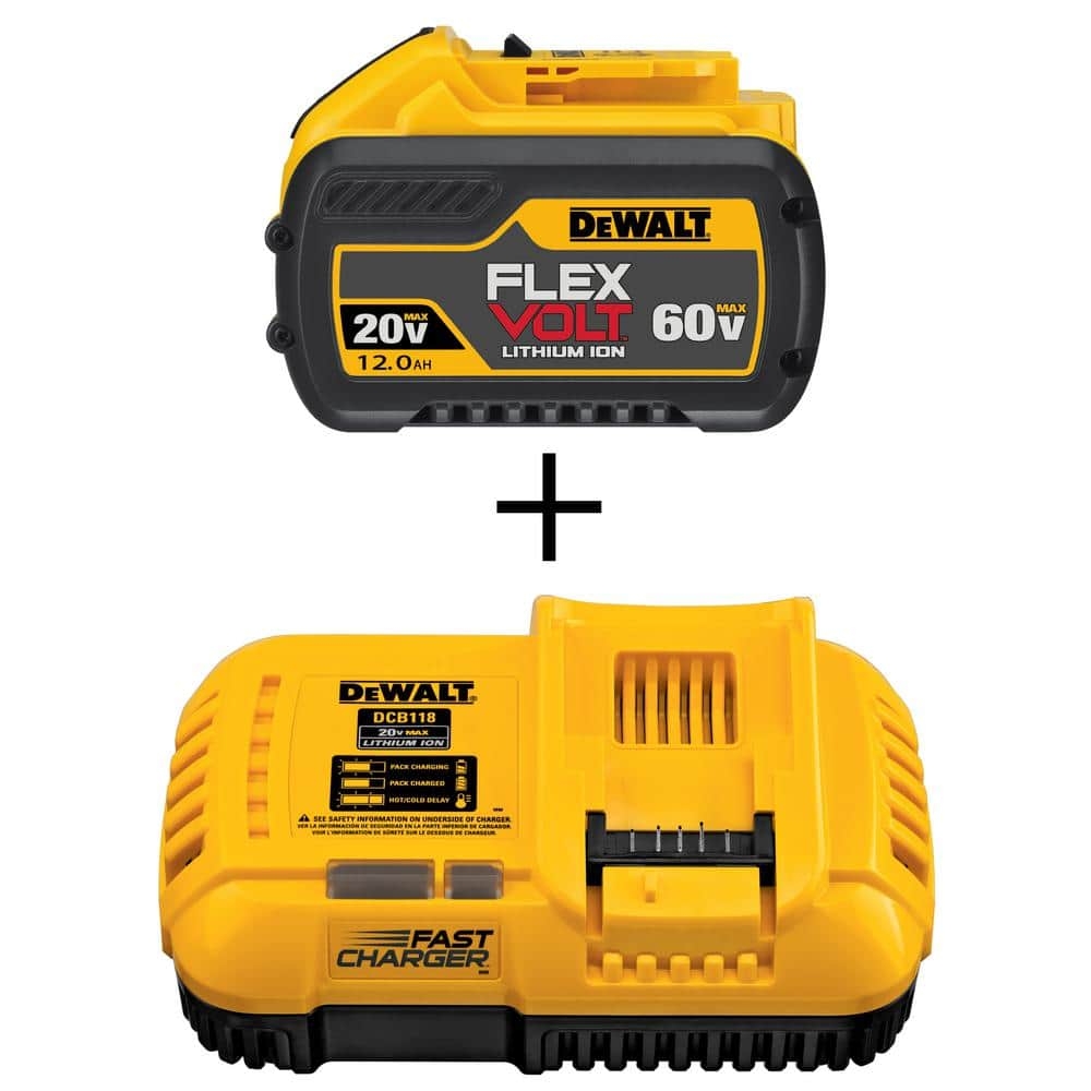 DeWalt DCB612WDCB118 FLEXVOLT 20V 60V Max Lithium Ion 12 0Ah Battery And Fan Cooled Fast Charger