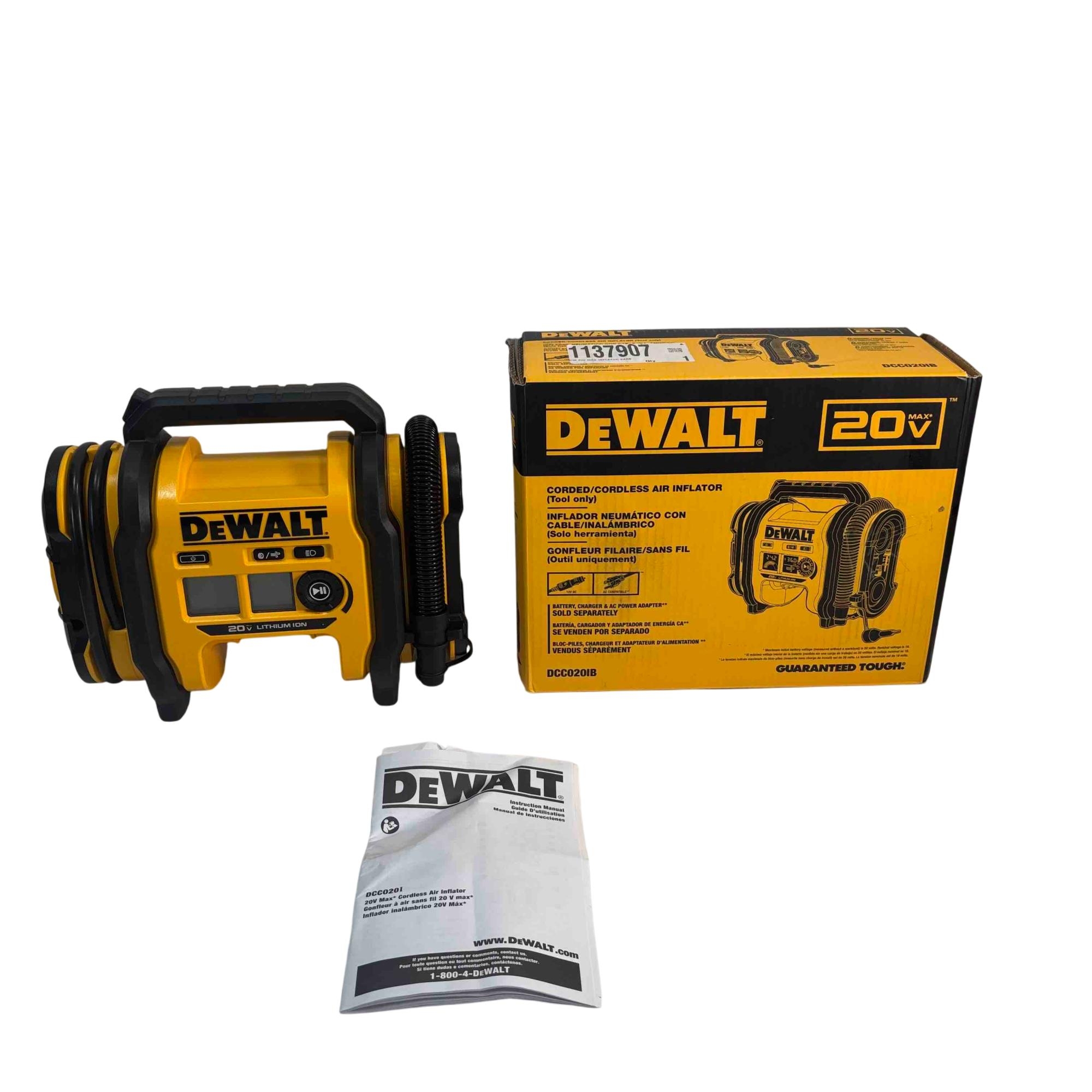 DeWalt DCC020IB 20V MAX Corded Cordless Air Inflator 9771