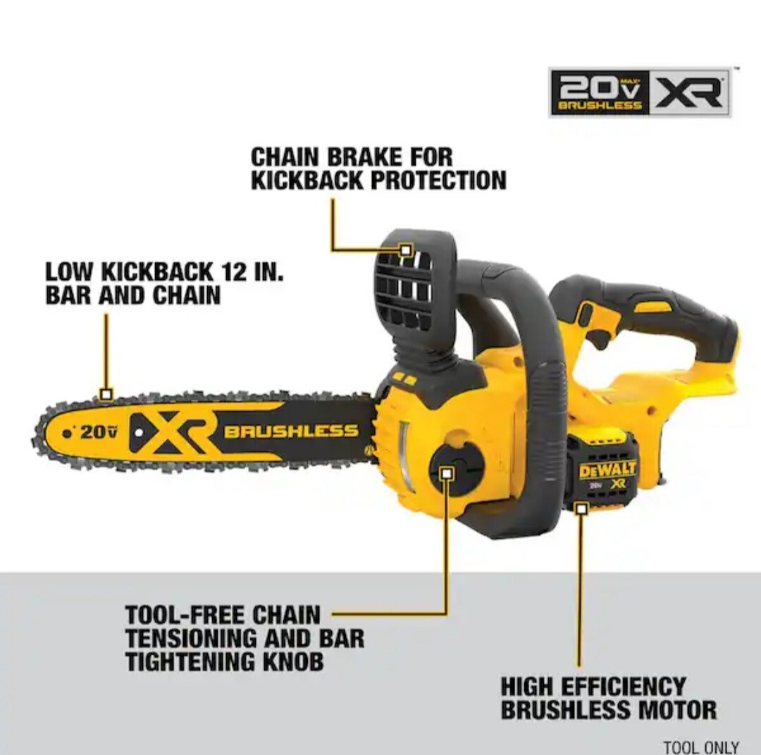 DEWALT DCCS620B 20V MAX XR Brushless 12 In Compact Chainsaw Tool Only New EBay