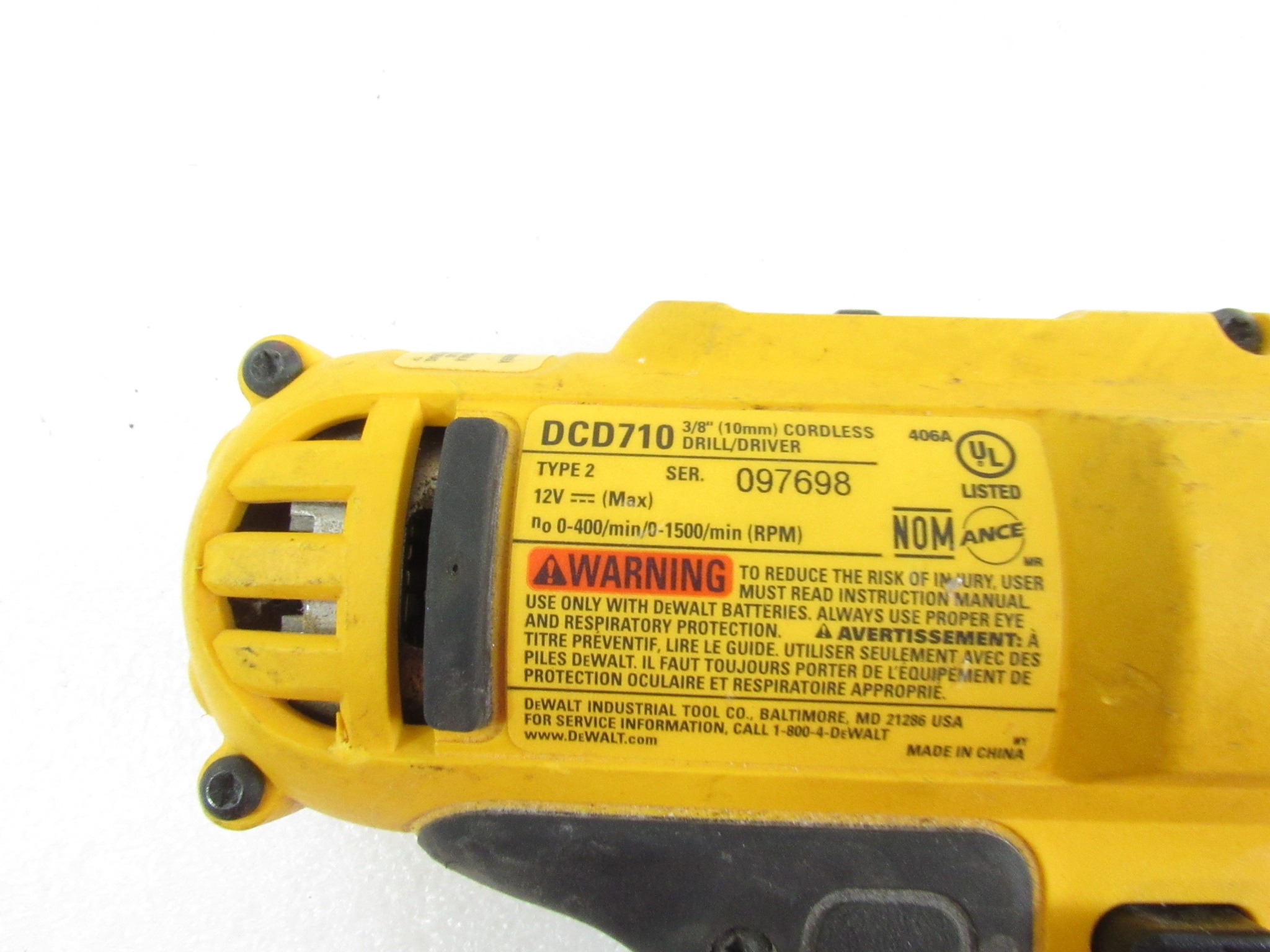 DeWalt DCD710 12 Volt 3 8 in Cordless Drill