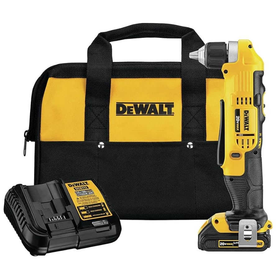 DEWALT DCD740C1 Right Angle Drill Kit Yellow 0 5 Power Right Angle Drills Amazon