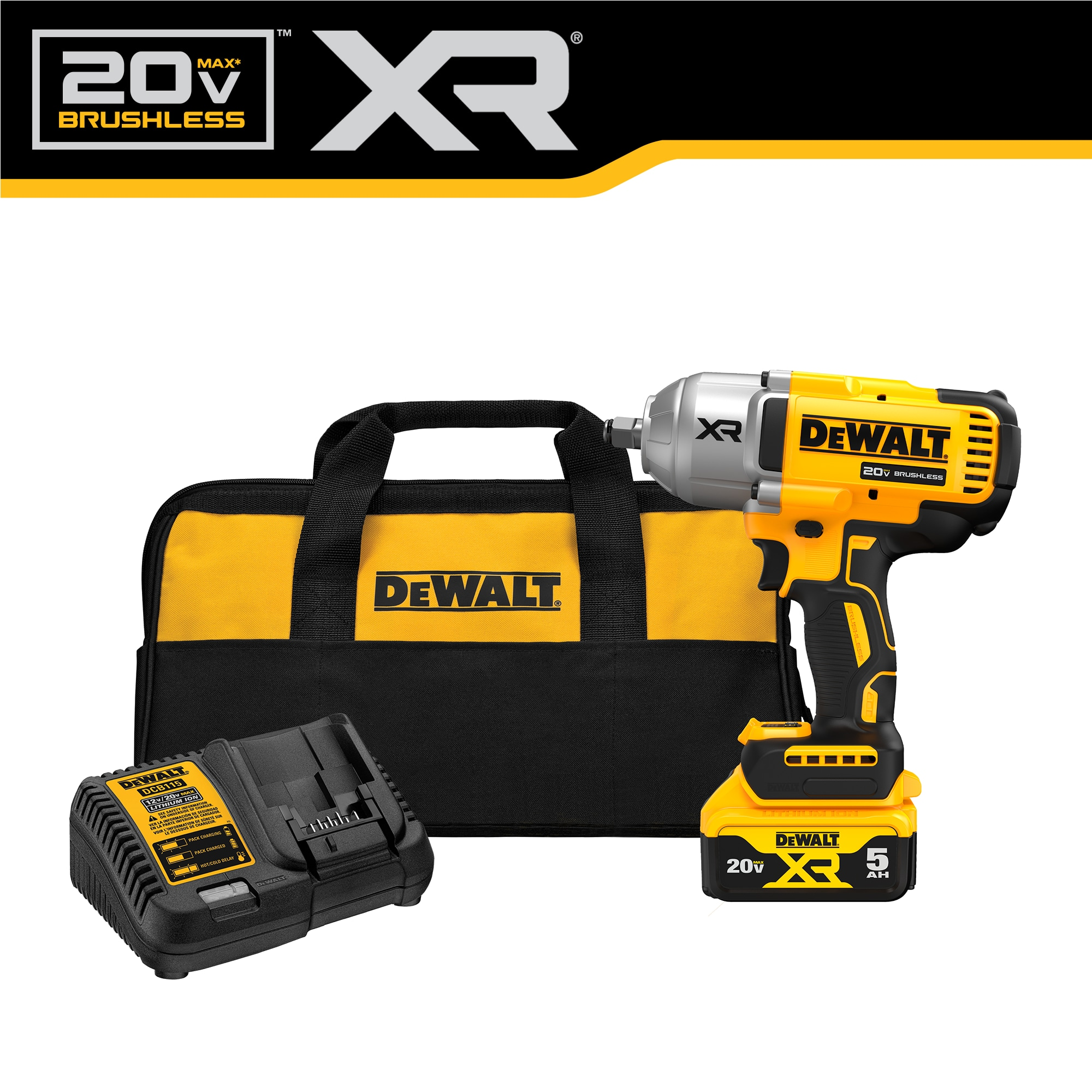 DeWalt DCF900P1 20V MAX XR 1 2 In High Torque Impact Wrench With Hog Ring Anvil Kit