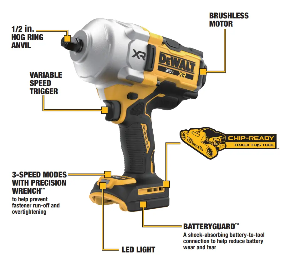 DEWALT DCF961B Brushless Cordless 1 2 In High Torque Impact Wrench Instructions