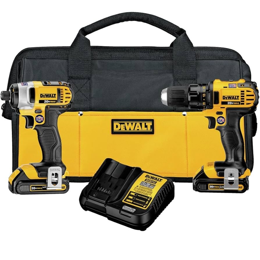 DEWALT DCK280C2 20V MAX Impact Driver And Drill Combo Kit Power Tool Combo Packs Amazon