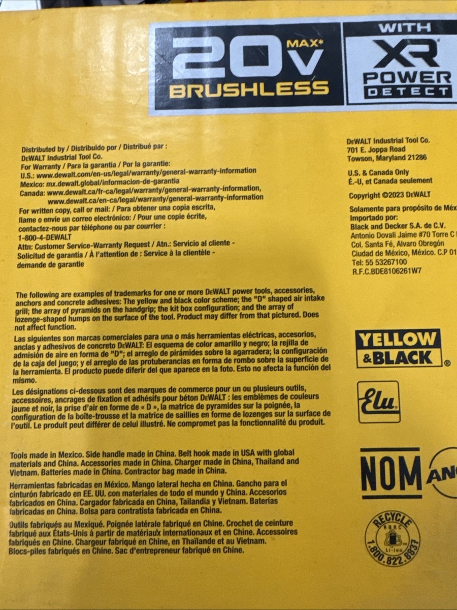 Dewalt DCK310H2 20V MAX Brushless XR Power Detect 3 Tool Combo Kit W Batteries For Sale Online EBay