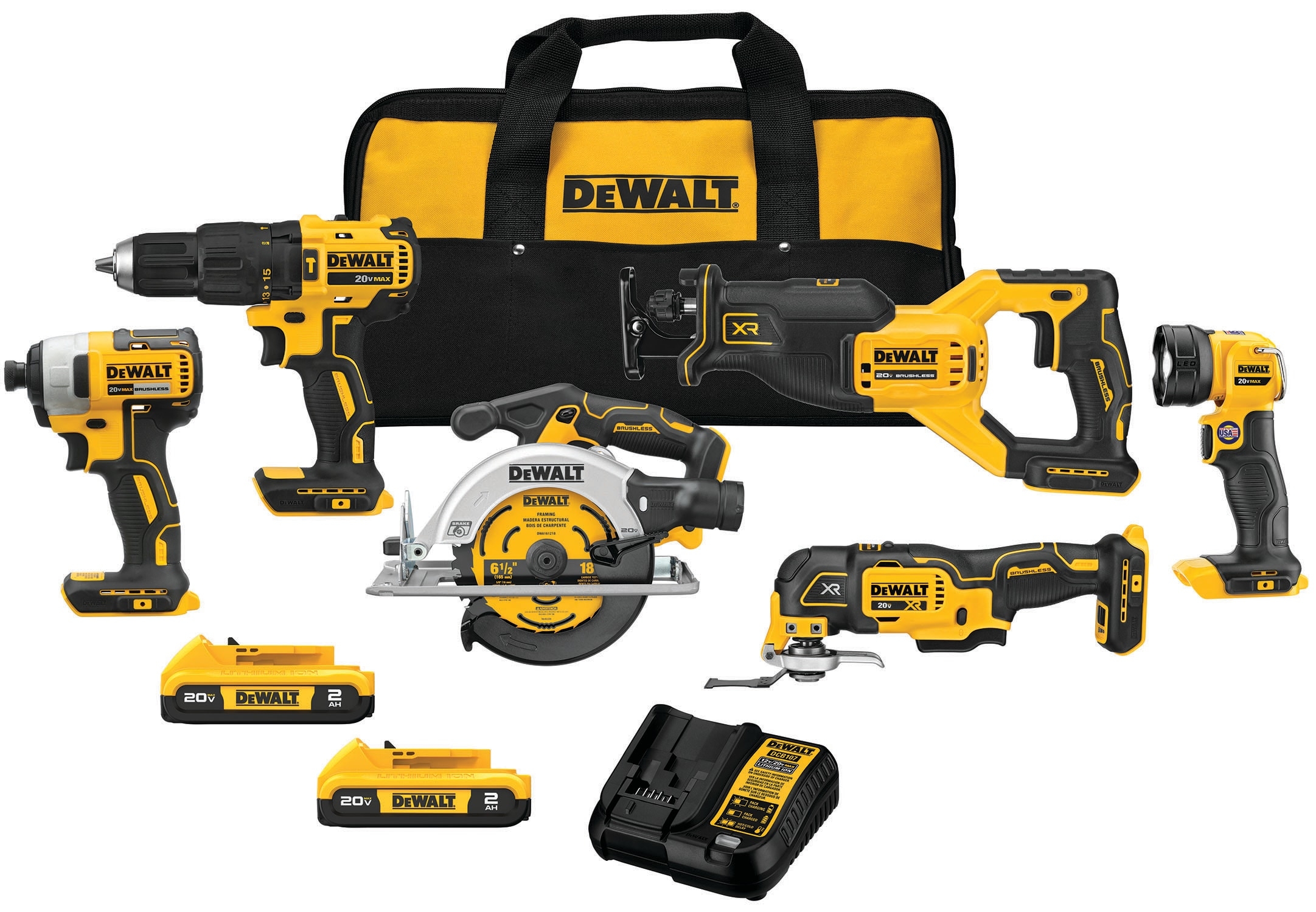 DeWalt DCK675D2 20V MAX Brushless Cordless 6 Tool Combo Kit