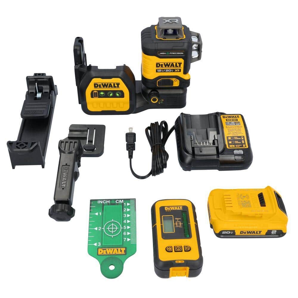 DeWalt DCLE34033D1 20V Max XR 3 X 360 High Precision Green Laser
