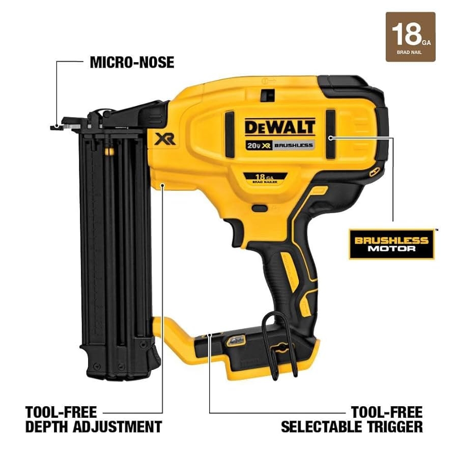 DEWALT DCN680B 20V MAX XR 18 GA Cordless Brad Nailer Tool Only Amazon