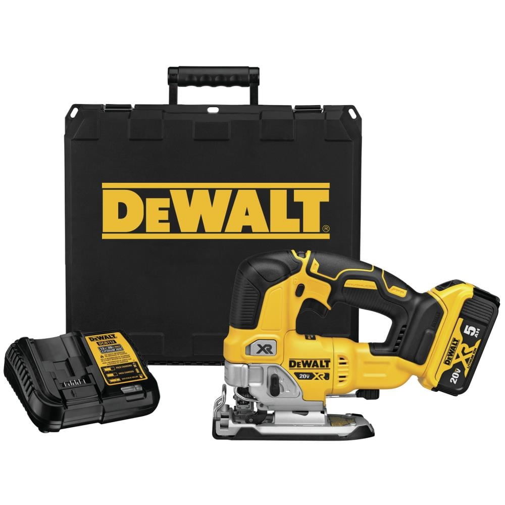 Dewalt DCS334P1 DEWALT XR 20 Volt Max Brushless Variable Speed Keyless Cordless Jigsaw Battery Included 