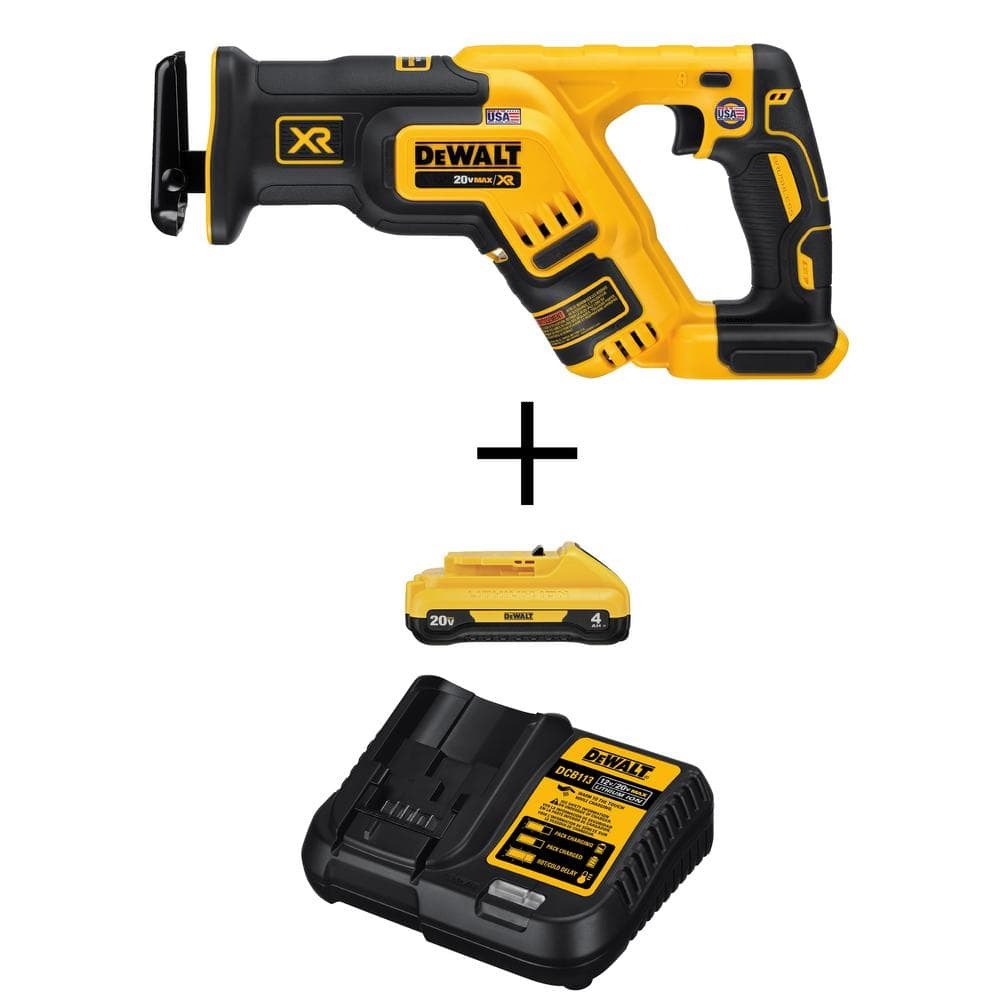 DeWalt DCS367BW240C 20V Max XR Cordless Brushless Compact Reciprocating Saw 1 20V Compact Lithium Ion 4 0Ah Battery And 12V 20V Charger