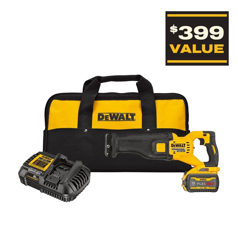 DeWalt DCS389X1 FLEXVOLT 60V MAX Brushless Cordless Reciprocating Saw Kit