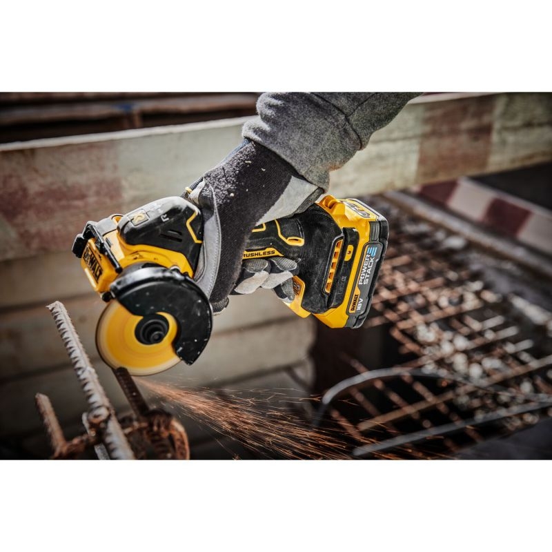 Dewalt DCS438E2T GB 18V XR Brushless 76mm Cut Off Tool Kit 2 X Compact Powerstack Batteries At Du0026M Tools