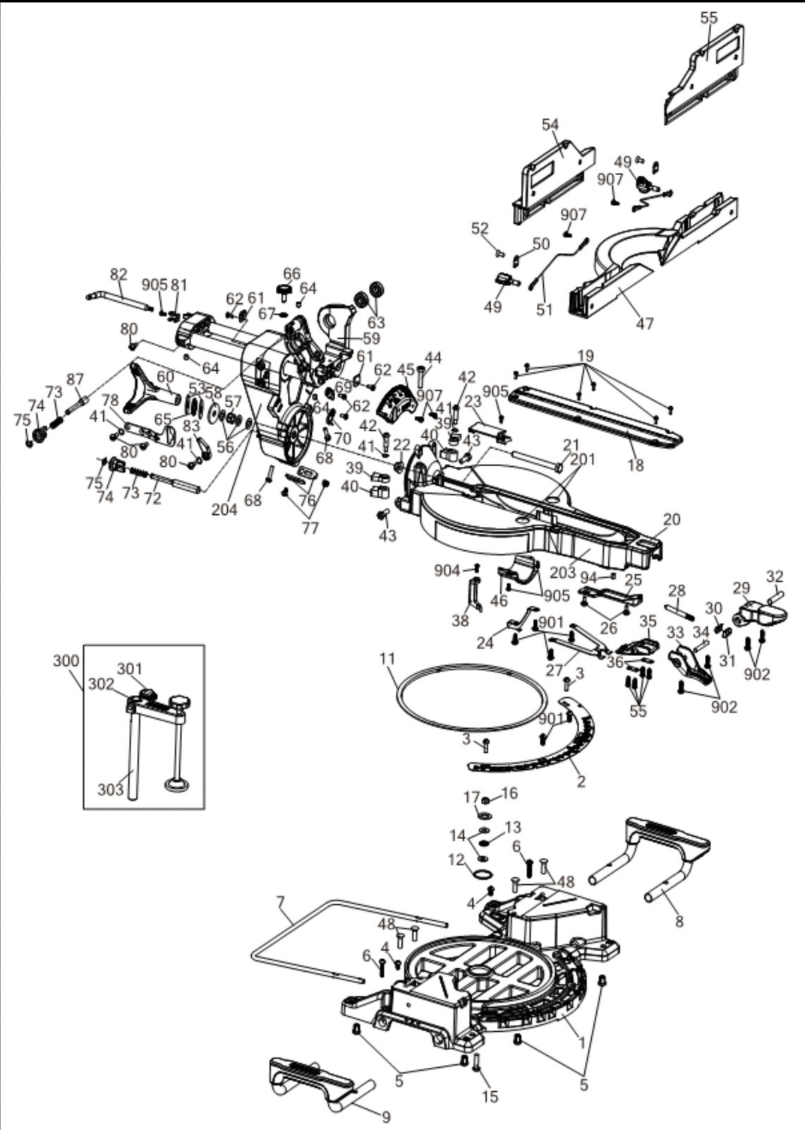 Dewalt Dcs781x2 Mitre Saw Type 21 Spare Parts SPARE DCS781X2 TYPE 21 From Spare Parts World