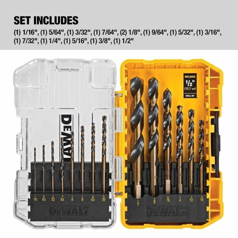 DEWALT Drill Bit Set 14 Piece 135 Degree Split Point For Plastic Wood And Metal DWA1184 Amazon