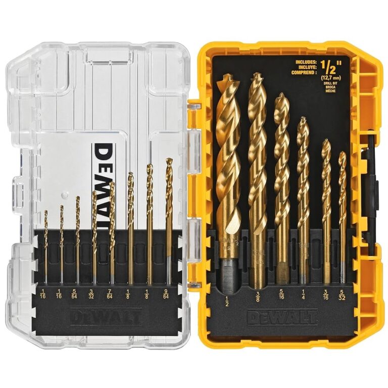 DEWALT Drill Bit Set Titanium Nitride Coated 14 Piece DW1354 Brad Point Bits Amazon