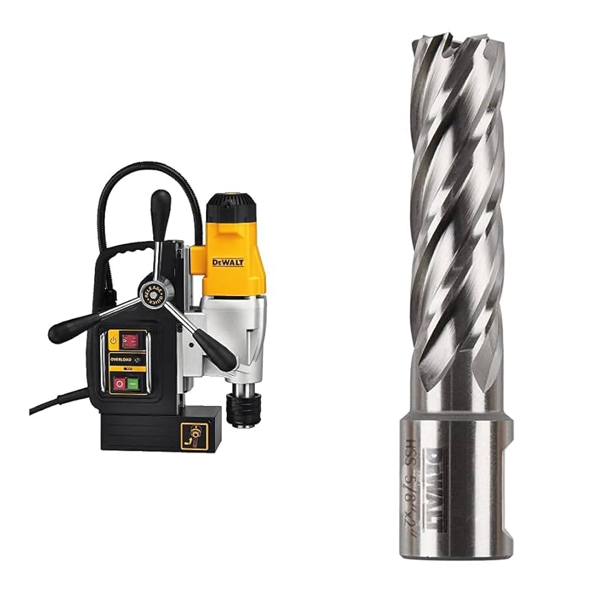 DEWALT Drill Press 2 Speed Magnetic 2 Inch With 5 8 X 2 HSS ANNULAR CUTTER 3 4 WELDON DWE1622K DWAC02010 Amazon
