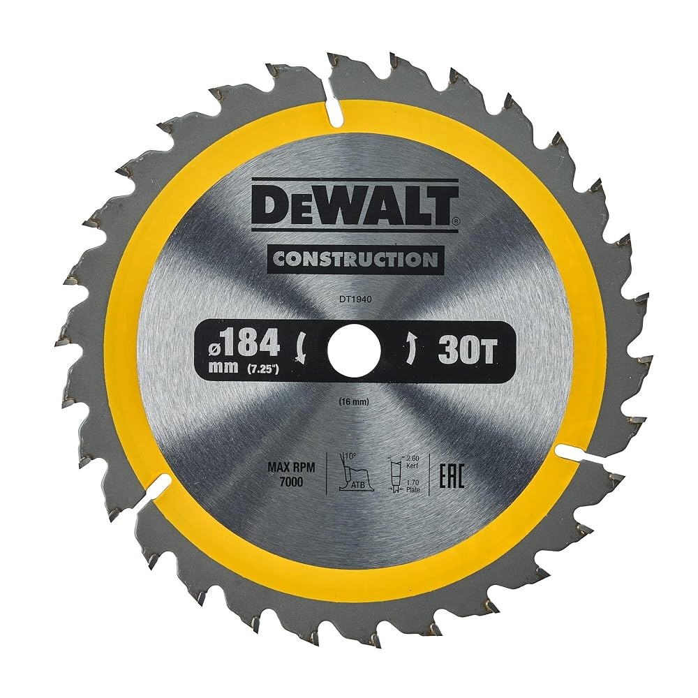 Dewalt DT1940 QZ Circular Saw Blade 184x16mm 30T Nailed Wood Amazon