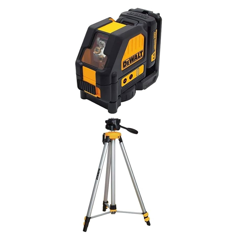 DEWALT DW088LR 12v Red Cross Line Laser With DW0881T Laser Tripod Amazon