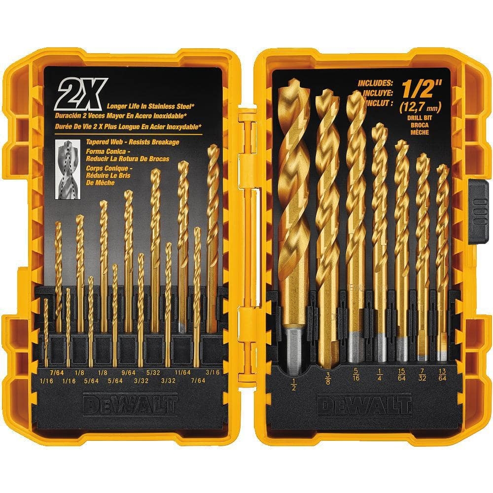 DeWalt DW1361 21 Piece Pilot Point Titanium Drill Bit Set