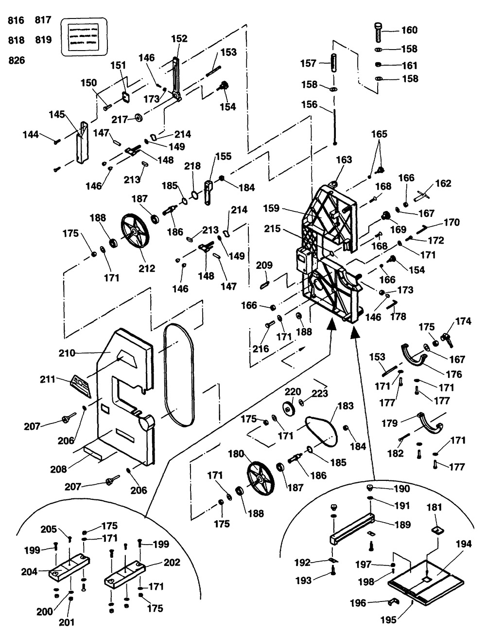 DeWalt DW3401 Type 1 Bandsaw Spare Parts Part Shop Direct