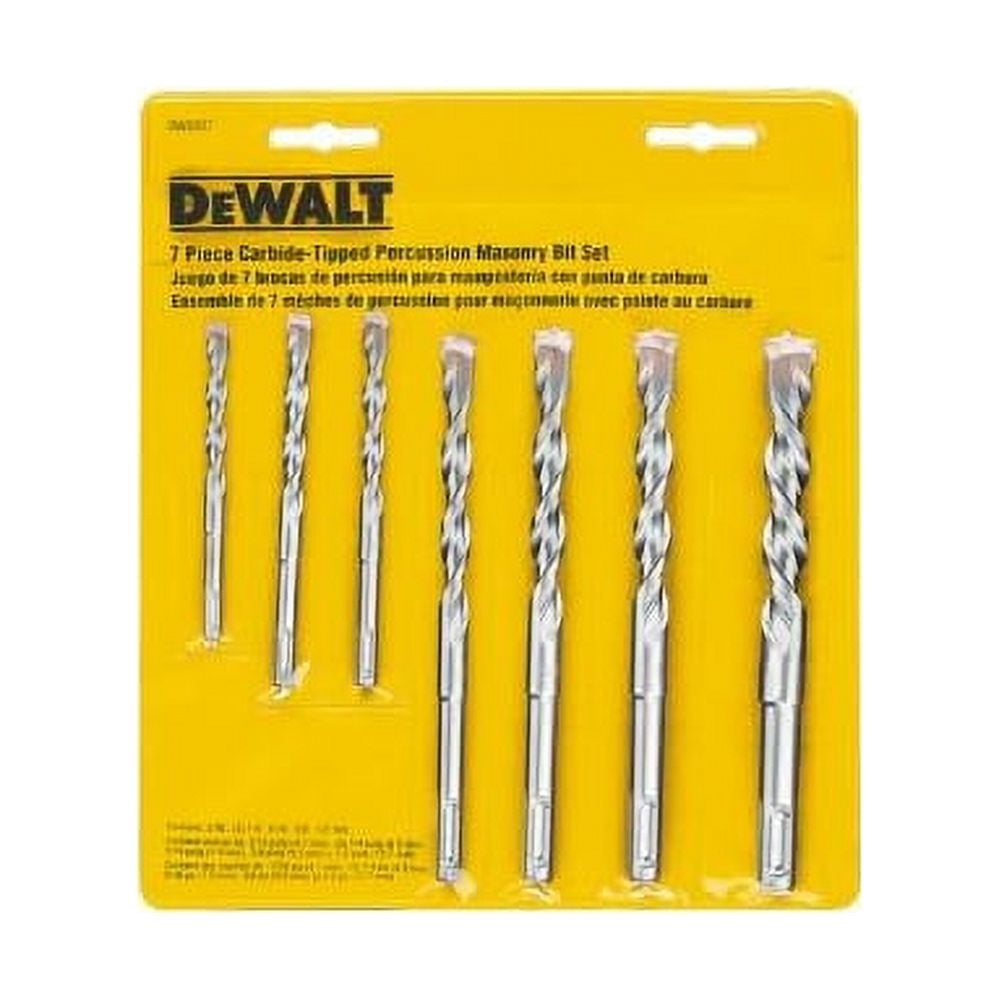 DEWALT DW5207 7 Piece Premium Percussion Masonry Drill Bit Set