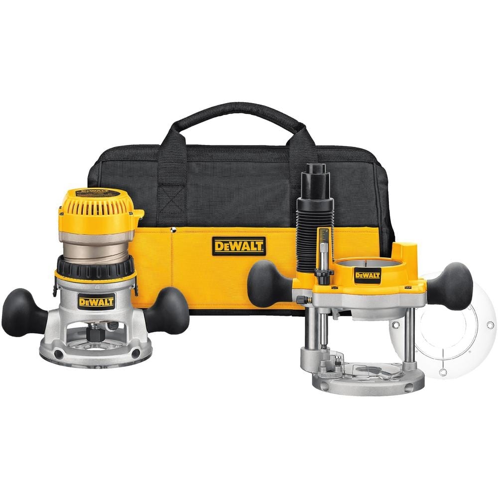 DeWalt DW618PKB 2 1 4 HP EVS Fixed Base Plunge Router Combo Kit