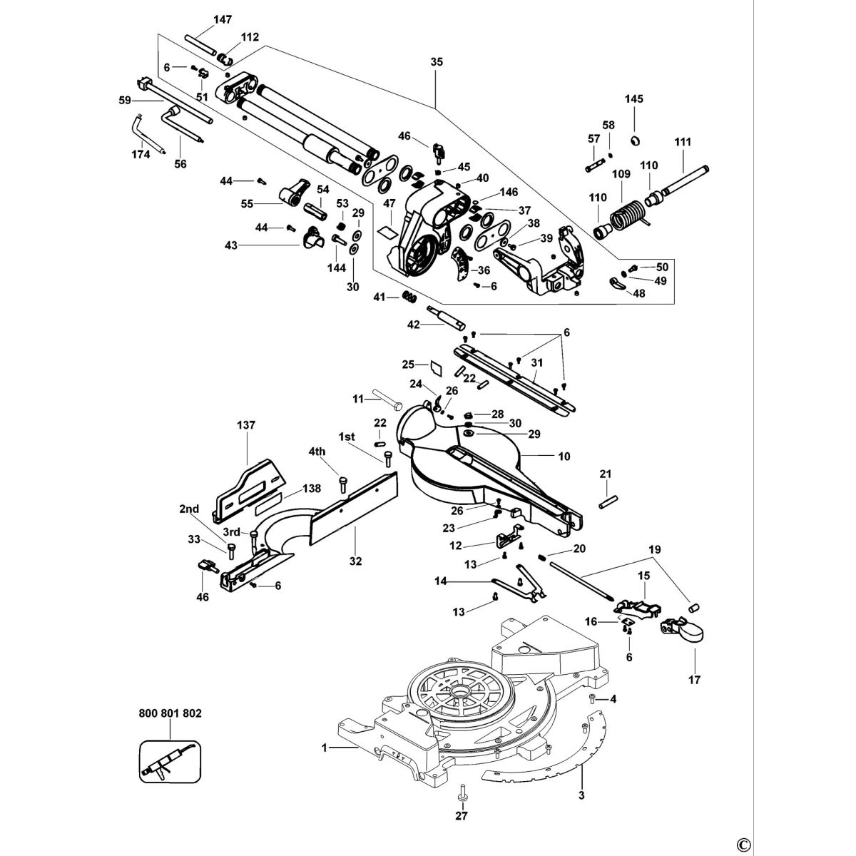 dewalt chop saw parts diagram