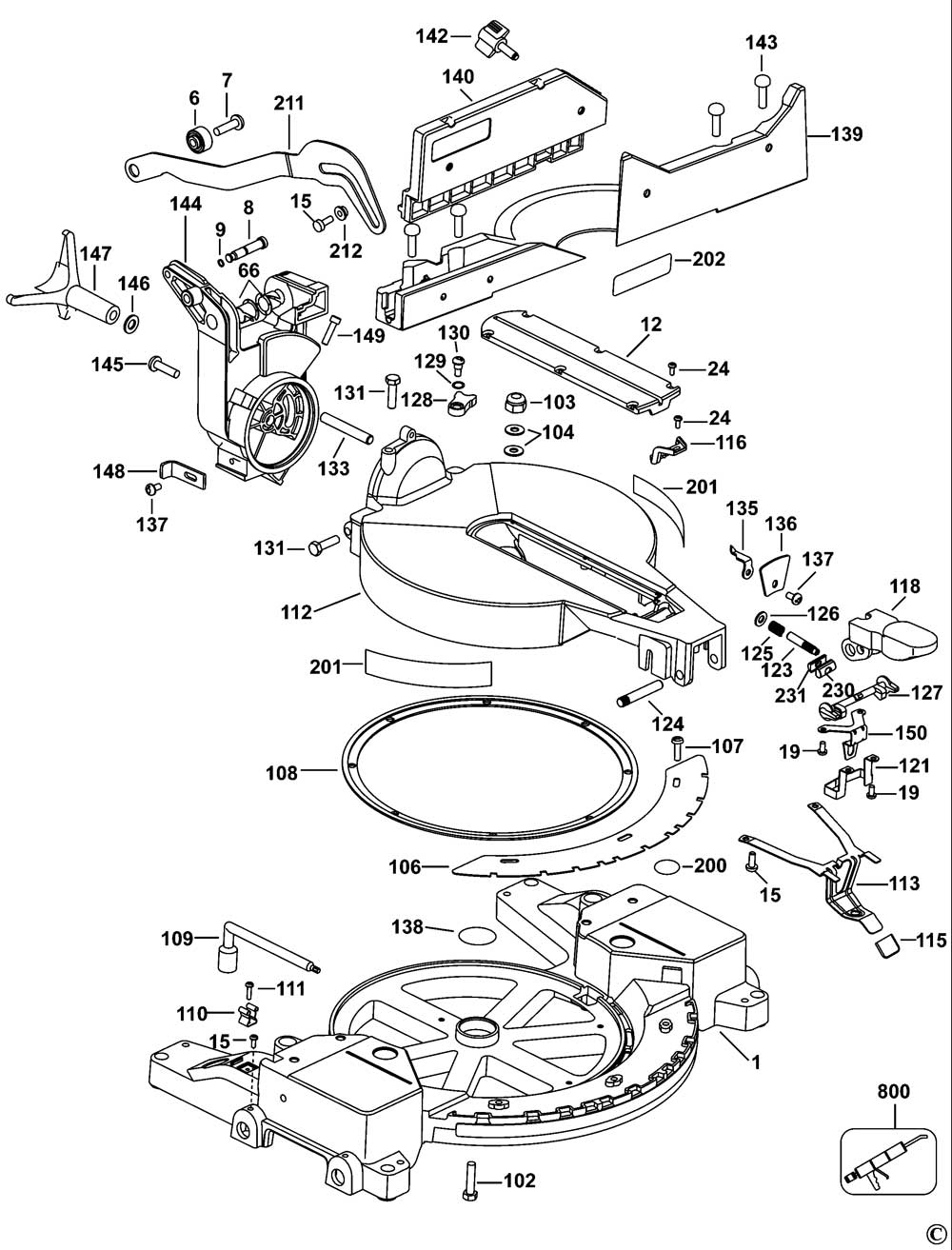 DeWalt DW715 Type 1 Mitre Saw Spare Parts Part Shop Direct