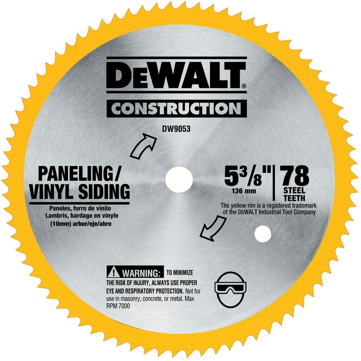 Dewalt DW9053 5 3 8 X 78 Tooth Paneling And Vinyl Cutting Steel Saw Blade EBay